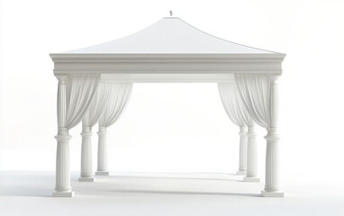 An elegant open-air white canopy on white background.png