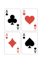 Playing Cards Aces of Different Suits Luck Gamble