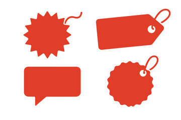 Red special offer tag set vector illustration with transparent background, promotional sale price tags, price labels, price badges, retail marketing, discount tags collection