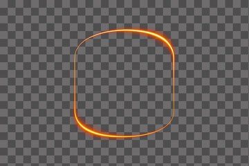 Rectangular light trail border with a glowing neon light effect