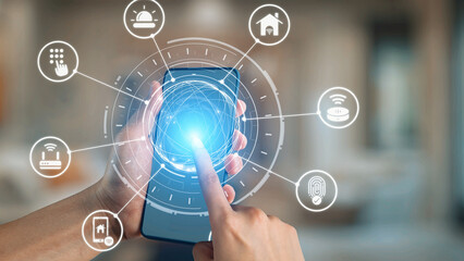 Concept of smart home automation enhances modern living. This innovative smart home system provides...