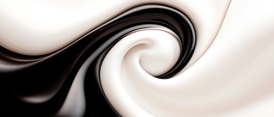 Abstract swirling black and white design illustration