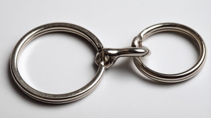 Close up of interlocking metal rings showcase texture and design