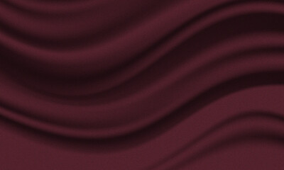 Burgundy silk fabric with gentle wavy folds creating a luxurious and elegant texture for design projects