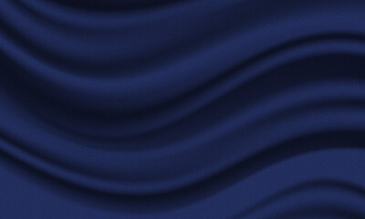 Elegant navy blue fabric texture with gentle wavy drapes and subtle grainy gradient detailing