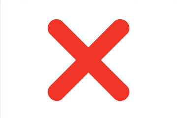Obraz premium Red Cross X Button Icon, Delete and Remove Symbol, Wrong Mark Vector Illustration with Transparent Background, Rounded Edges Design for UI and UX, Error Sign