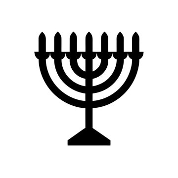 black menorah on white background clip art preview