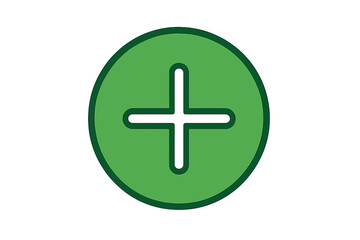 Fototapeta premium Plus vector icon. Green add item sign in circle. Create new button symbol. Positive, increase, and addition concept. Simple flat illustration for web, app, and interface design.