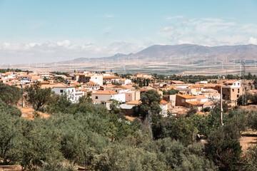 view over Hueneja town, province of Granada, Andalusia, Spain