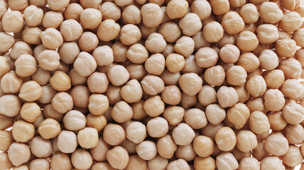 Heap of Beige Chickpeas Filling Frame Showing Texture and Natural Pattern