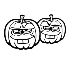 Silly Pumpkins Mischievous Grin Halloween Funny Comic Faces