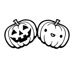 Pumpkin Couple Love Happy Halloween Romantic Cute Cartoon
