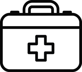 Obraz premium First Aid Kit Icon with Cross medical emergency
