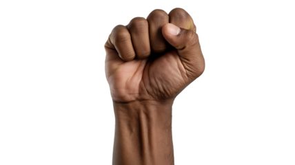 Clenched fist showing muscular definition and hand details in close-up shot.