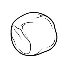 Simplicity: A minimalist monochrome illustration of a single rock emphasizes the core essence of natural elements.