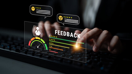 A system for collecting customer feedback and measuring service quality. A dashboard with user...