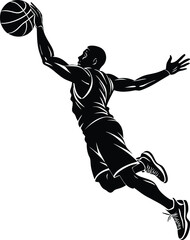 basketball player silhouette vector illustration