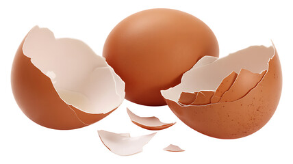 Broken Brown Eggs Showcasing Fragile Shell and Organic Texture