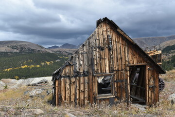 Abandoned cabin in the mountains