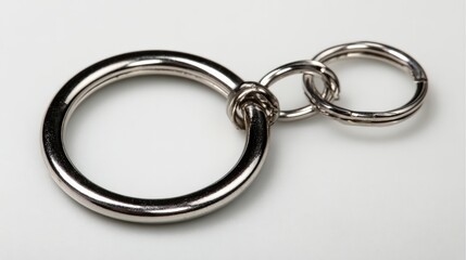 Metal key ring with spherical design and interconnected loops for functional use