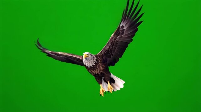 Fliegender Adler auf gr&uuml;nem Chroma Key Hintergrund &ndash; Greenscreen Video f&uuml;r Compositing