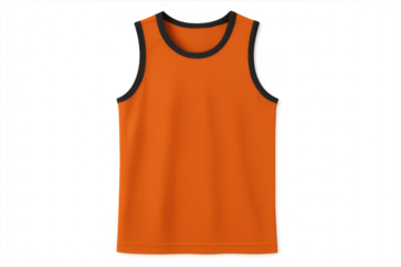Orange men's tank top sportswear mockup