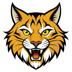 Vector art of angry bobcat head mascot