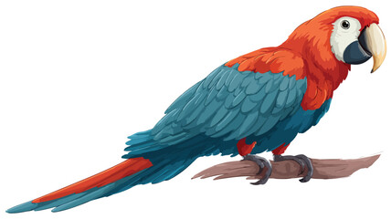 Obraz premium Colorful Animated Parrot Vector Cartoon Avatar Image for Designs