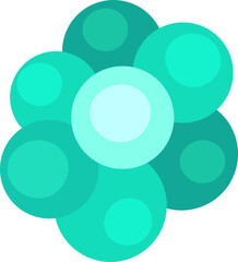 Teal cells clustering in biological science concept background