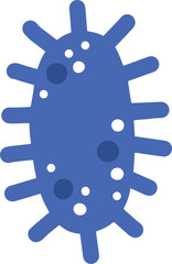 Blue cartoon virus and bacteria cell illustration