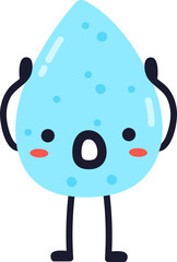 Obraz premium Water drop cartoon character feeling surprised and cute