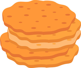 Stack of crackers a crispy baked snack food