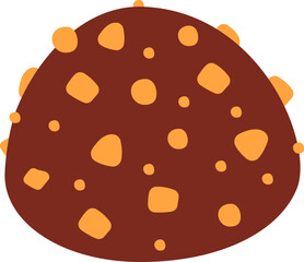 Chocolate chip cookie illustration representing sweet dessert food