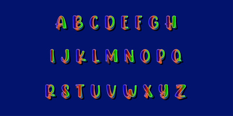 3d alphabets pop up colors