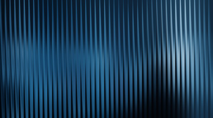 Obraz premium Abstract blue vertical ribbed background with light reflections