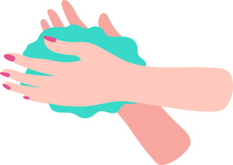 Washing hands with soap and water for hygiene