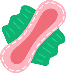 Pink feminine hygiene pad representing menstruation and women's health