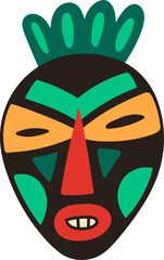 Tribal African mask celebrating ethnic traditions and culture