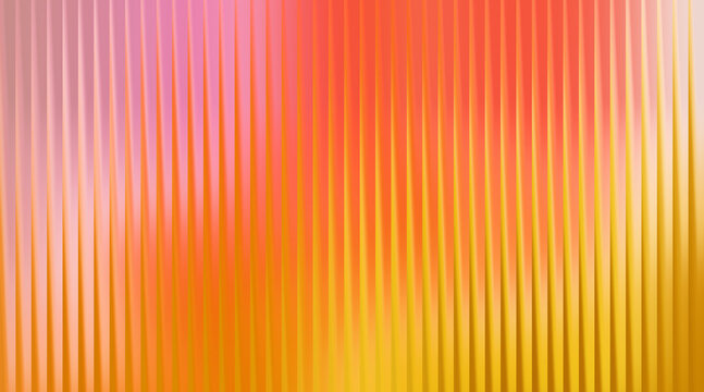 Abstract background with vertical pleats in warm orange and yellow gradient