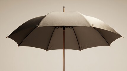 Elegant brown umbrella displayed against neutral background for commercial use