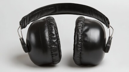 Naklejka premium Black ear protection headphones designed for noise reduction and comfort in various environments