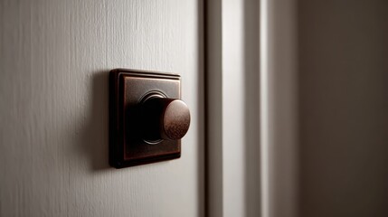Close up of an elegant door knob in a modern interior setting