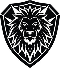 Lion Crest: The fierce and majestic lion, a symbol of courage and strength, is beautifully rendered in a bold and minimalist design, framed within a sturdy shield.