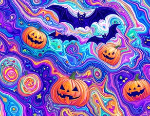 Generated image　サイケデリックハロウィン