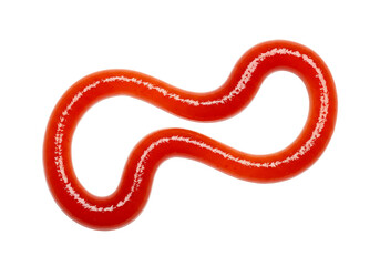 Abstract red food ingredient wavy lines isolated