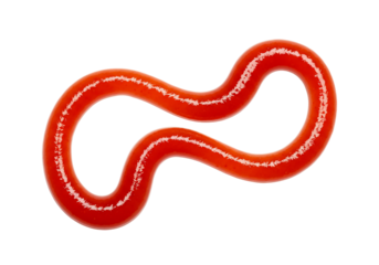 Abstract red food ingredient wavy lines isolated