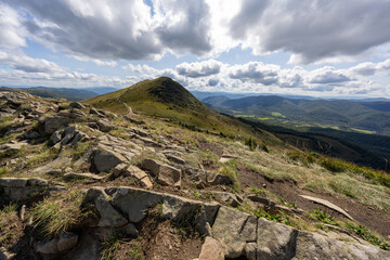 Hiking along the red trail to the highest peak of the Bieszczady Mountains - Tarnica