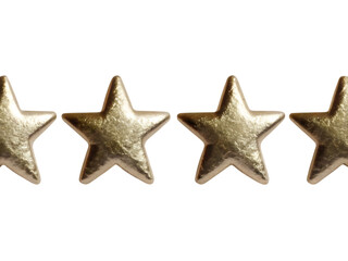 Gold star shaped stud earrings on isolated on a transparent background stars