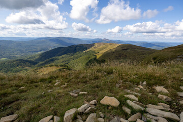 Hiking along the red trail to the highest peak of the Bieszczady Mountains - Tarnica