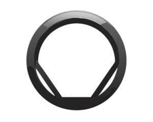 Hollow circle with internal spokes design isolated on a transparent background white